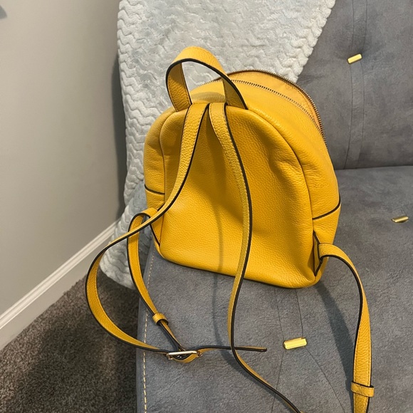 Tory Burch Yellow Mini Backpack with Gold Hardware - Picture 2 of 3